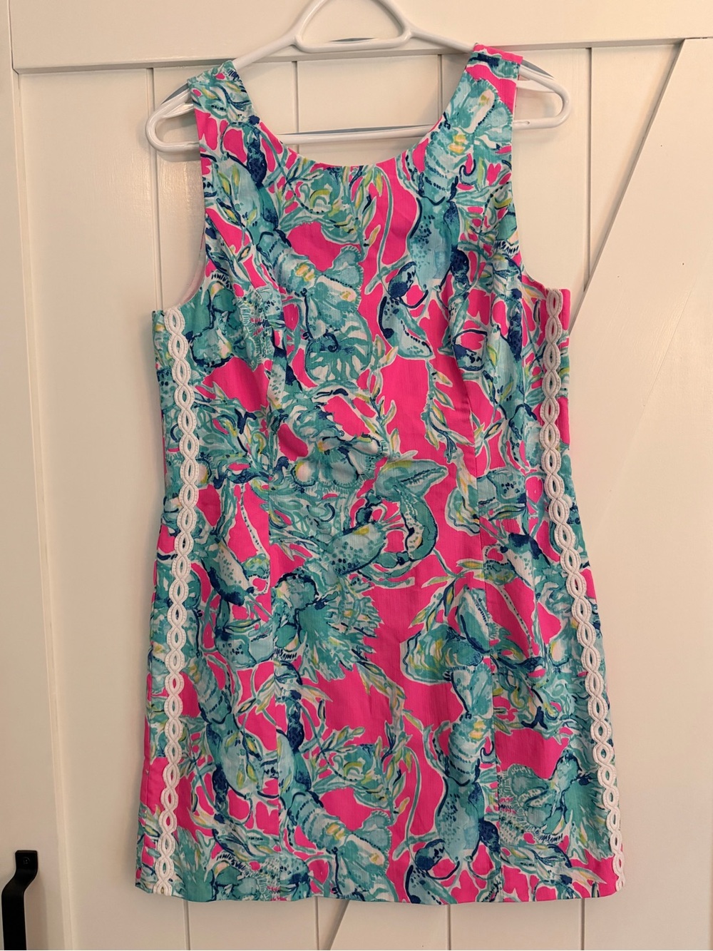 Lilly Pulitzer Pink Dress with Turquoise Floral Print